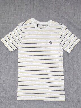 Lost Skateboarding Brand Y2K Striped 100% Cotton Tee Small.